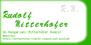 rudolf mitterhofer business card