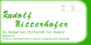 rudolf mitterhofer business card